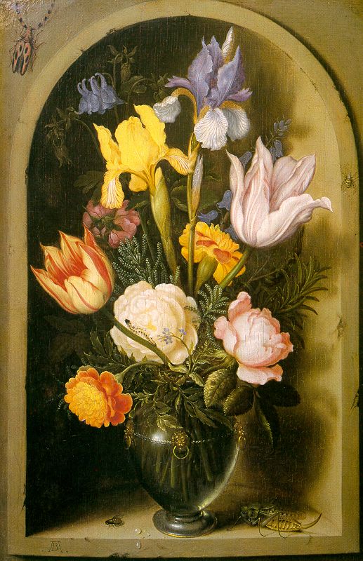 Flowers in a Glass Vase