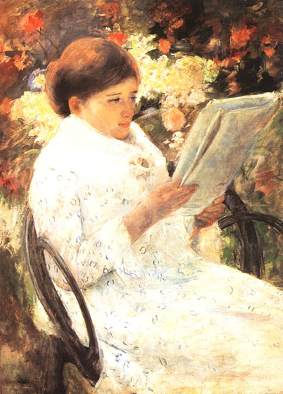 Woman Reading in a Garden