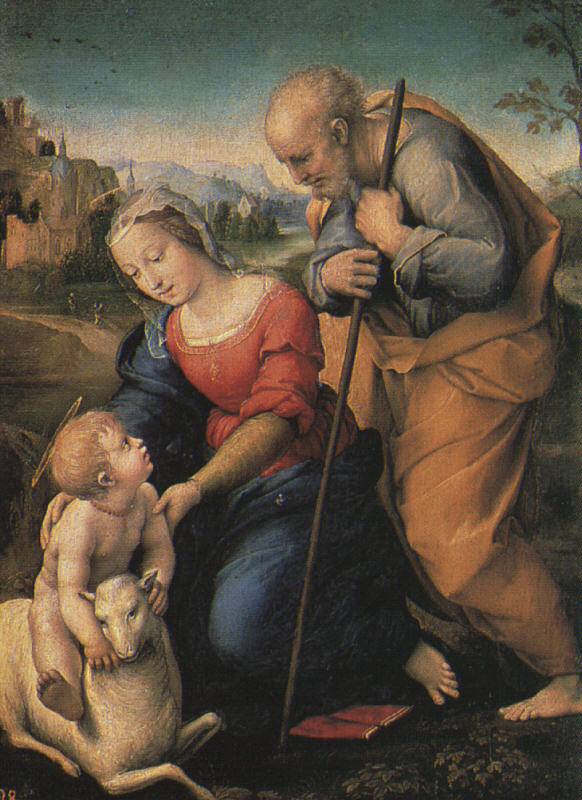 The Holy Family with a Lamb