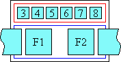 Diagram of character layout in overhanging ruby