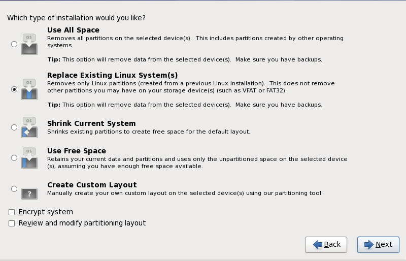 Disk Partitioning Setup